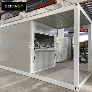 กันสาดแบบขยาย Flat Pack Container House Protable Shop