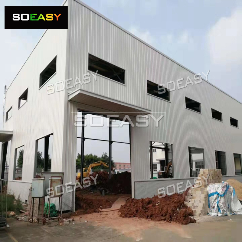 สำนักงานโครงสร้างเหล็กโมดูลาร์สีขาว โรงอาหาร โรงงานโตเบโกประเทศญี่ปุ่น 