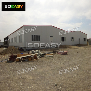 Kem Pekerja Gudang Struktur Keluli Prefab Merah Putih 