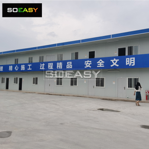 Kem Buruh Kilang Rumah Jenis Prefab Biru Dan Putih Bergalvani 